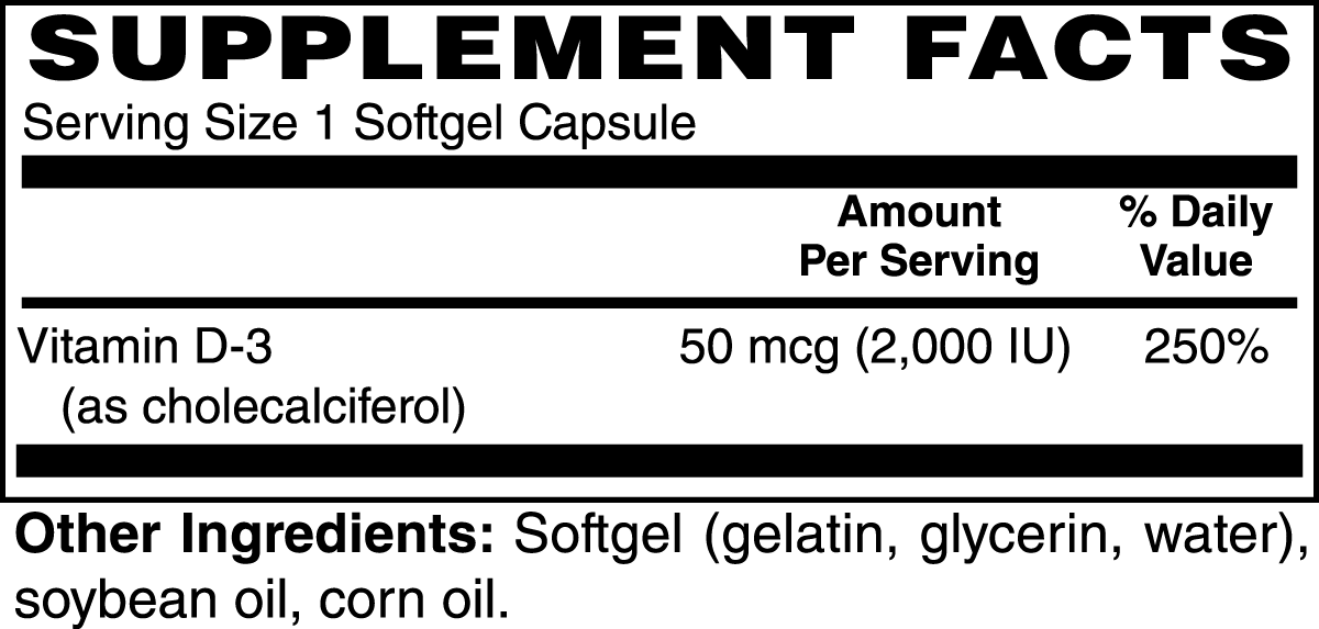 Vitalle+ Vitamin D3 2,000 IU